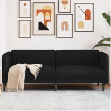 Rantry 3 Seater Sofa Black Fabric Garden Furniture Sofa Bed Living Room Couch Sofas Outdoor Living Room Patio Outdoor