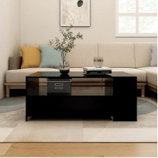 Tidyard Coffee Table, Coffee Table, Living Room Table, Sofa Table, Tea Table, Bar Table, Living Room Furniture for Living Room, with Shelf, Drawers and Compartments, Black, 102 x 55 x 42 cm, Wood