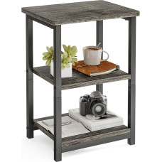 Fixwal Side Table Small Side Table Bedside Table for Living Room Bedroom Office Bathroom Grey and Black