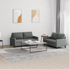 CIADAZ 2-TLG. Sofagarnitur mit Kissen Dunkelgrau Stoff, Sofas & Couches, Sofa Wohnzimmer, Sofa Für Jugendzimmer, Relaxsofa, Sofa Für Schlafzimmer, Polstersofa - 3201445