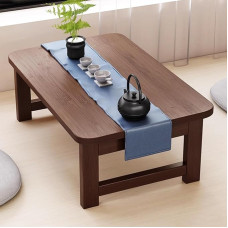 Folding Coffee Table with Low Base, Versatile Kotatsu Desk for Food and Tea, Perfect for Bedroom and Bay Window, Compact Design (120 x 50 x 30 cm)