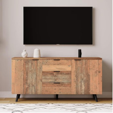 BTM Storage Sideboard Buffet, Kitchen Cabinet Buffet, Sideboard Cabinet with Adjustable Shelves with 3 Drawers