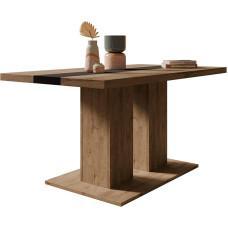 Mirjan24 Tageni Coffee Table, 110 x 60 x 53 cm, Stylish Rectangular Sofa Table, Coffee Table, Tea Table, Living Room Table, Side Table (Lefkas Oak / Lefkas Oak + Black)