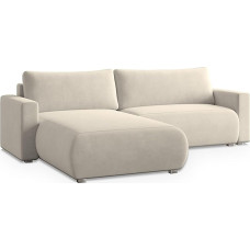 Masseno Turin M Corner Sofa with Sleep Function L-Shape, Sofa with Bed Box, Living Room Sofa, Couch, Soffa, Sofa Bed, Couch Set, Cream, Monolith 04