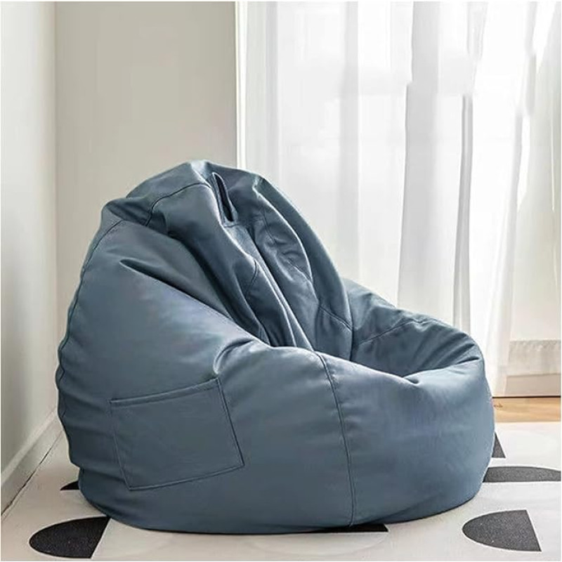 Taifuan Bean Bag Cover, Armchair, Sofa Couch Cover, Ultra Soft Lazy Lounger Sofa Chair Cover, High Backrest, Waterproof Technical Cloth Bean Bag Sofa Protection, Without Filling (Size: 100 x 110 cm, Colour: Blue)