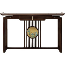 Console Table Console Table Solid Wood Sofa Table Entrance Table Country House Style Narrow Entrance Table for Hallway Behind Couch Living Room Foyer Art Deco Furniture (Small)
