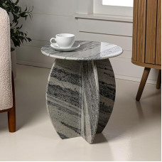 JONATHAN Y MTB1105A Venus Natural Marble Side Table Handmade X Shape for Living Room Bedroom Bathroom 15