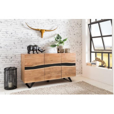 KADIMA DESIGN Sideboard Solid Acacia Wood 150 cm Sideboard Highboard Chest of Drawers Cabinet