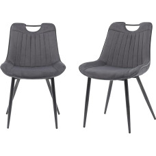 MMT Furniture Designs Ltd Nigella Dining Room Chairs, Set of 2, Velvet Chairs with Bucket Style and Steel Legs, Plush Velvet Dining Room Chair for Elegant Dining Room Decor (Dark Grey)