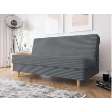 Sofa mit Schlaffunktion und Bettkasten - Skandinavisch Sofa - Luna - Bequem Schlafsofa - Weiches Couch - Retro Schlafcouch 190x96x95 cm - Dunkelgrau - Tilia 90 - MODERNO