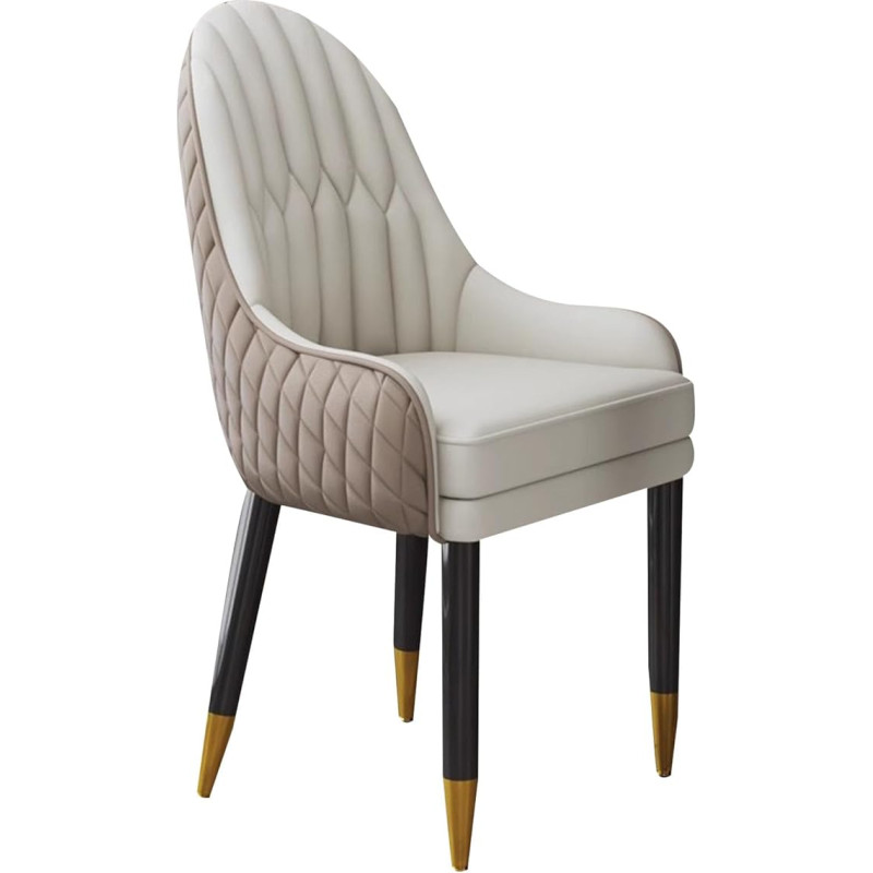 Preferspace Dining Chair Padded Dining Side Seats Faux Leather Kitchen Chair with Metal Legs for Living Room Dressing Table