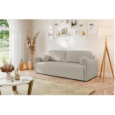 MEBLINI Sofa with Sleep Function, Extendable Sofa Bed with Bed Box, Sofa Bed with Sleep Function, Folding Sofa, Anakin, 210 x 90 x 93 cm, Beige Boucle