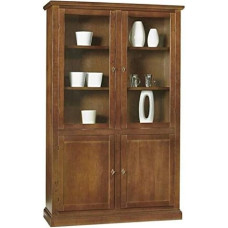 Arte Povera Display Cabinet Solid Wood and MDF 2 Doors Low Surface Wood 120 x 41 x 187 cm