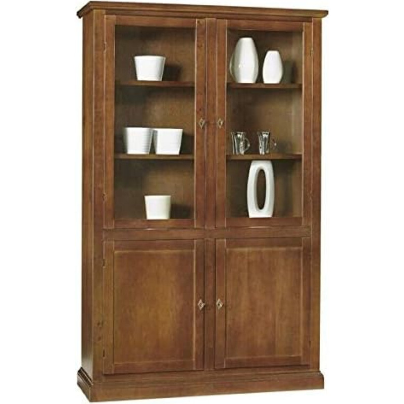 Arte Povera Display Cabinet Solid Wood and MDF 2 Doors Low Surface Wood 120 x 41 x 187 cm