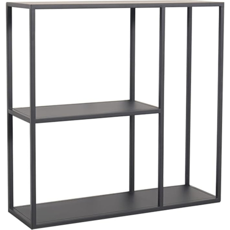 Console Table, Hallway Console Table, Black Metal Sofa Table, Narrow Console Table, Narrow Hallway Table with 3 Tier Storage Shelves, Compact Bookcase Display Rack for Living Room