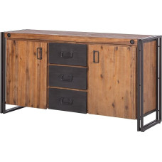 Buffet Vintage/Solid Wood & Structure Metal Tray/2 Doors & 3 Drawers/L180 cm - Collection Workshop