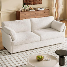 Guyii 186 cm Fabric Sofa 3-Seater - Soft Upholstered Sofa for Living Room, Comfortable Couch in Light Colour, Modern Fabric Couch with Armrests, Ideal as a Lounge Sofa