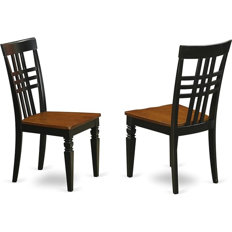 East West Furniture LGC-BCH-W Logan LGC-BCH-W Black & Cherry Dining Chair with Wooden Seat