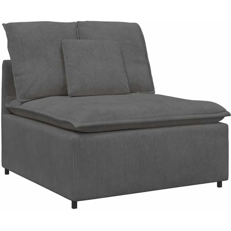 vidaXL Modular Middle Module for Sofa with Cushion Dark Grey 100cm Modular Sofa Middle Sofa Modern Section Modular Sofa
