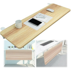 90° verstellbare Computertastaturablage 55 65 75x25cm Holz Schreibtischverlängerung mit C-Klemme ohne Bohren ideal zum Tippen und Spielen Ergonomisches Design