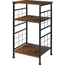 GIOTORENT 3 Tier Side Table Narrow Bedside Table with Sturdy Frame Small Bedside Table for Small Space in Living Room Bedroom Office Bathroom (Brown)