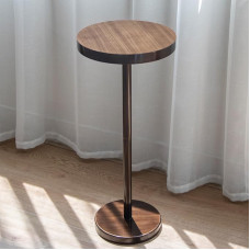 COVLON Distressed Brown Side Table Drinks Table Small Side Table Martini Table for Living Room, Dorm, Home Office and Bedroom