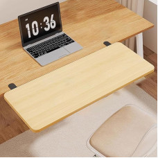 Ergonomisches Schreibtisch-Verlängerungsregal aus Holz, kein Bohren, Schreibtisch-Organizer, verstellbarer Computerständer für Zuhause, Büro, 70 cm, platzsparende Lösung