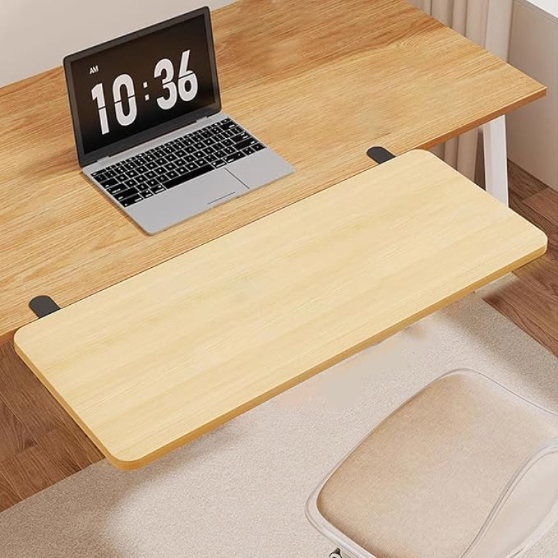 Ergonomisches Schreibtisch-Verlängerungsregal aus Holz, kein Bohren, Schreibtisch-Organizer, verstellbarer Computerständer für Zuhause, Büro, 70 cm, platzsparende Lösung