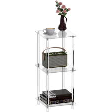 HMYHUM Acrylic Side Table for Small Spaces, 11.8