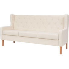 VidaXL Canapé à 3 places Tissu Blanc crème