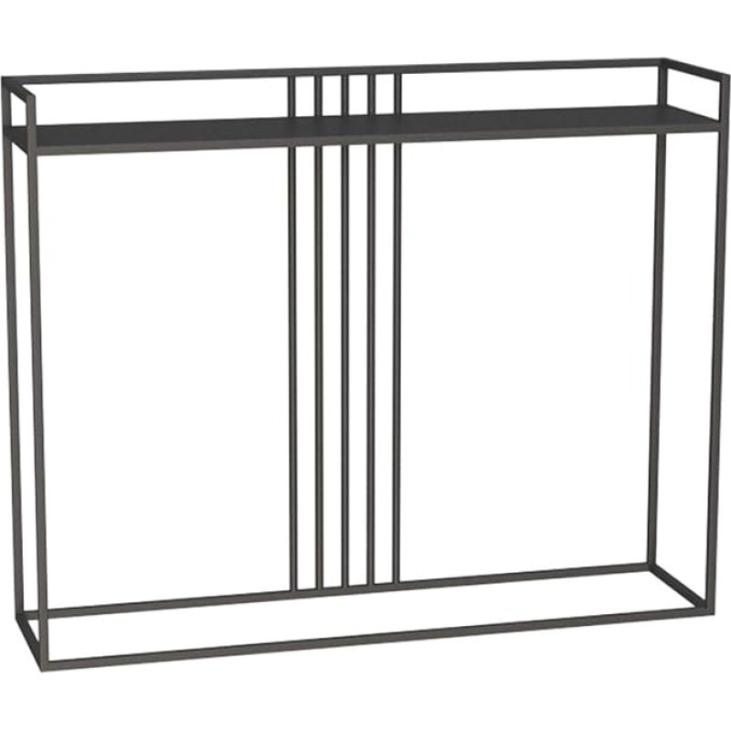 CAFIEDR Coffee Table, Simple Metal Console Table, Sofa Table for Living Room, Storage Table for Balcony, Home Decoration Set, 3 Colours, Black