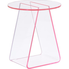 MEETLAKE Acrylic Side Table Pink Side Bedside Coffee Table Living Room Bedroom 16x16 Inch Tabletop..