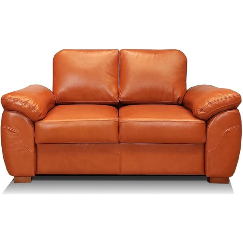 Quattro Meble Genuine Leather 2-Seater Sofa Oxford Italian Leather Antique Cowhide