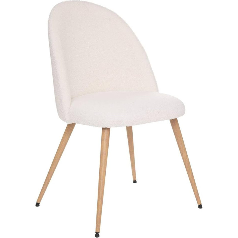 Atmosphera Slano Chair Bouclé Imitation Beech Wood Legs White White
