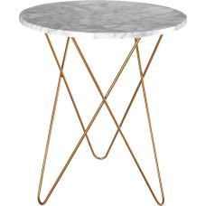 CAFIEDR Coffee Table, Movable Sofa Table, Living Room Storage Table, Marble Table Top, Metal Frame, Size Optional, 50 cm x 50 cm x 60 cm