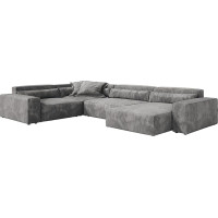 DELIFE Sirpio Living Area XL Microfibre Taupe 360 x 260 cm Chaise Longue Variable
