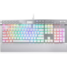 Redragon K550 RGB-Gaming-Tastatur, 104 Tasten + 12 Makro-G-Tasten, kabelgebundene mechanische Tastatur mit Hot-Swap-Sockel, lilafarbenem Clicky-Schalter, extra USB-Anschluss und Handballenauflage