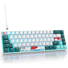 SbocKeeb Gaming Keyboard 60% Wireless, 65% Mechanical Keyboard Wireless Bluetooth/2.4G/Type-C, RGB Backlight American QWERTY Layout for PC Mac Gamer (GT68-Green)