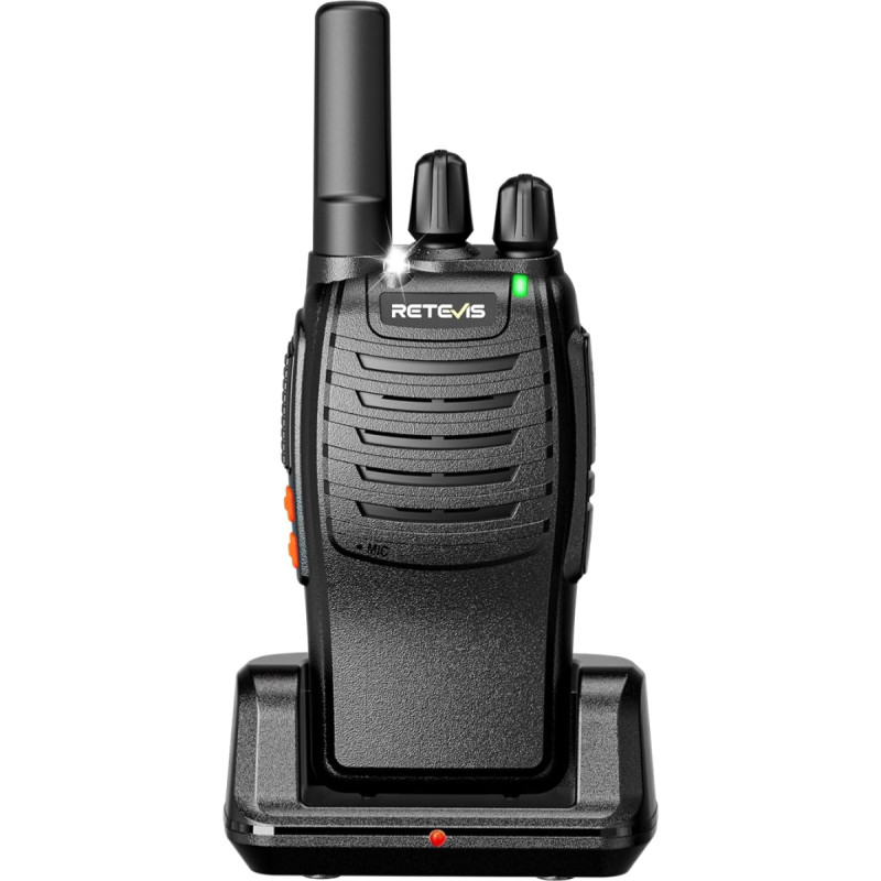 Retevis H777 Walkie Talkie, raadio koos laadimisjaamaga, Type-C, kaks laadimismeetodit, sageduse sidumine ühe klõpsuga, VOX, mürasummutus, Walki Talki perekonnale, ratsutamisele (1 tk, must)
