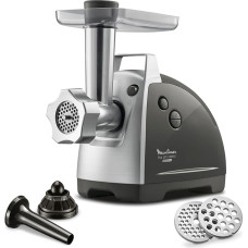 Moulinex ME6868 Meat Mincer Meat Mincer | 2200 Watt | 4 Accessories Included | Safe Reverse System | Black/Silver