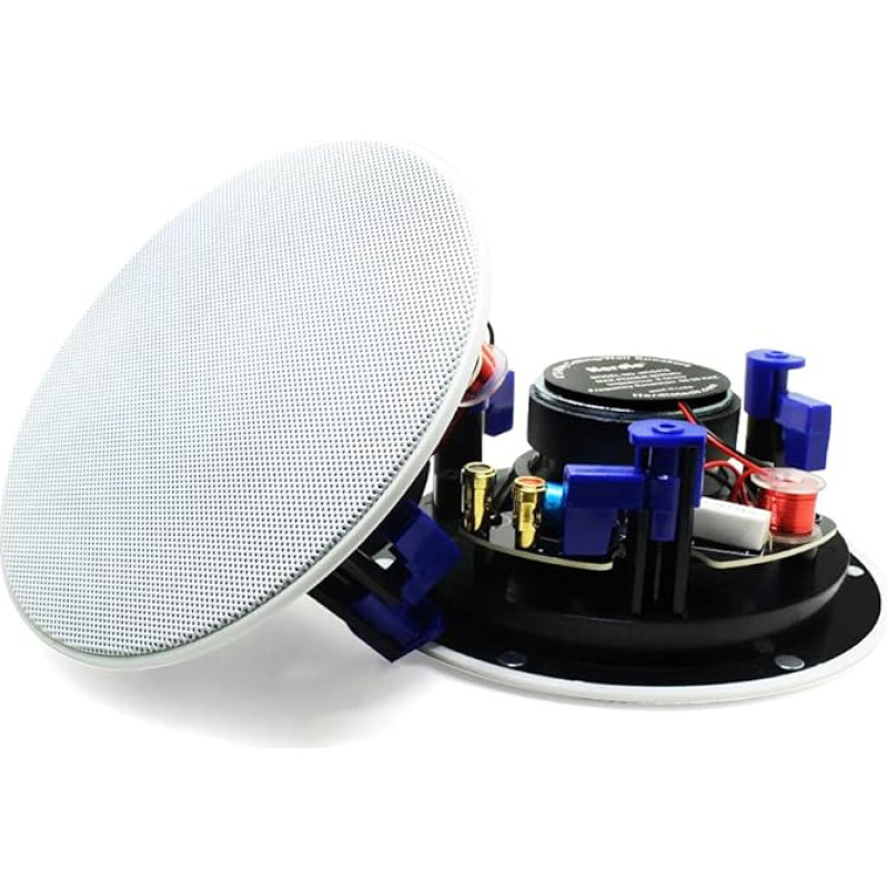 Herdio 4 Inch Ceiling Speaker, 160 Watt 2-Way Built-in Speaker, Compatible with Bluetooth, Flush Mounting Sound, for Indoor and Outdoor Use, Bedroom, Porch (2 Speakers)