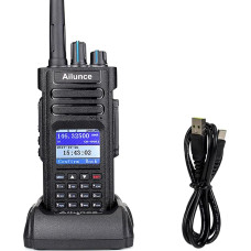 Retevis Ailunce HD1 10W DMR amatöörraadio, GPS, Dual Band, digitaalne kahepoolne raadio, C-tüüpi 3200 mAh aku, IP67 veekindel, 16 klahvi DTMF, ühildub amatöörraadioga (1 tk, must)