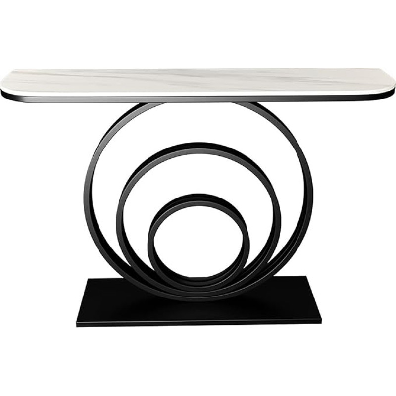 zxhrybh Console Table for Entrance Area, Narrow Console Table, Sturdy Sideboard, Slim with Metal Frame, for Entrance, Kitchen, Hallway Table (Black + White, 31.4 inches/80 cm)