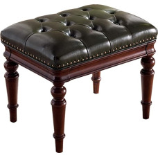 Hocker Dressing Hocker Bedroom Solid Wood Makeup Piano Hocker Leather Guzheng Comfortable Foot Hocker Shoe Bench Change (Color : Green, Size : 56x41x46cm)