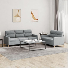 Juroupi 3201600 2-Piece Sofa Set with Cushion Sofa Living Room Sofa Set Sofas for Living Room Light Grey Fabric