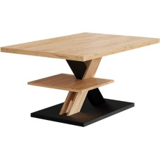 Vicco Arivo Coffee Table Oak / Black 90 x 60 cm with Shelf