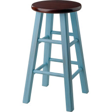 Winsome Wood Ivy Model Name Stool 34.0 x 34.0 x 61.5 cm Rustic Light Blue/Walnut