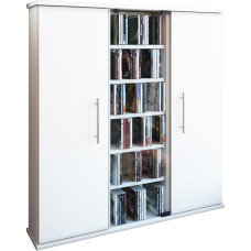 VCM DVD Tower Santo for 450 CD's, Wood White, 91.5x86x18 cm
