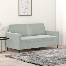 LAPOOH 359442 2-Seater Sofa, Light Grey, 140 cm, Velvet, Lounge Sofa, Sofas & Couches, Relax Sofa, Couch for Living Room, Couch with Sleep Function