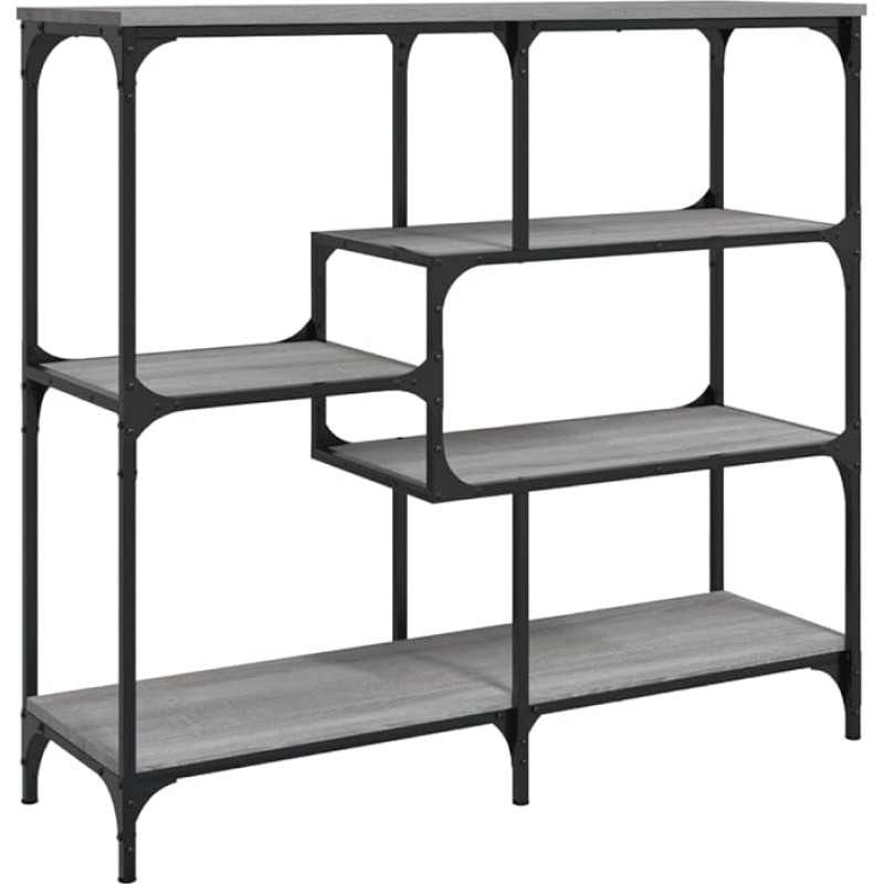 Makastle Console Table, Hallway Table, Decorative Table, Living Room and Bedroom, Standing Shelf, Side Table, Sofa Table, Entrance Table Behind Sofa, Grey, Sonoma, 103 x 32 x 95 cm, Wood Material